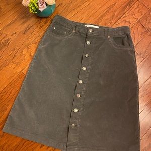 Croft & Barrow Stretch Corduroy Button Skirt